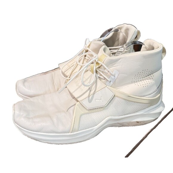 Puma Fenty by Rihanna Shoes Mens Size 10 White 191001-04 High Top Ignite Strap - Picture 2 of 8